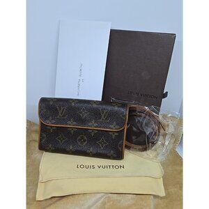 Authentic Louis Vuitton Monogram Pochette Florentine M51855 Belt Bag C.O.A  Inc.